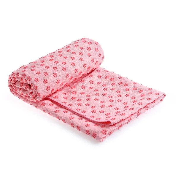 Non Slip Yoga Mat Cover with Mesh Bag & Plum Blossom Dots - Thick Microfiber Towel for Pilates Hot Yoga Gym Travel 요가매트