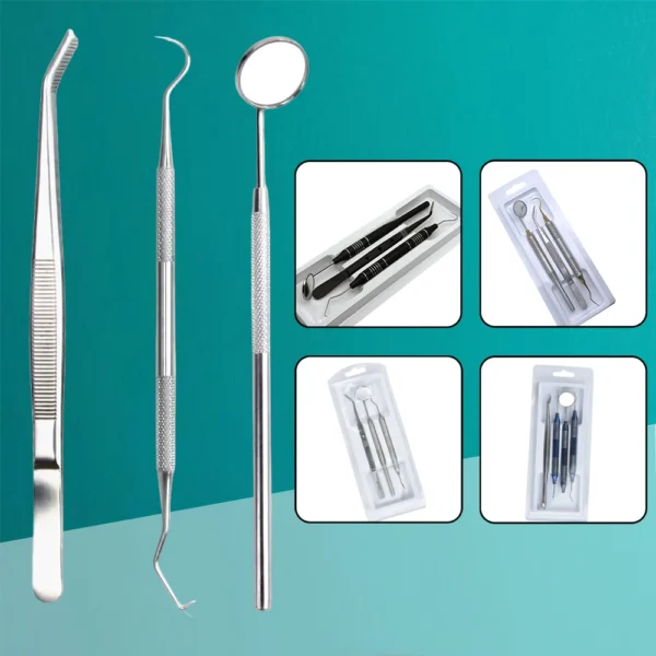 3/4/5Pcs Dental Hygiene Kit Scaler Scraper Plaque Remover Teeth Cleaning Oral Care Tool Set for Tartar Removal