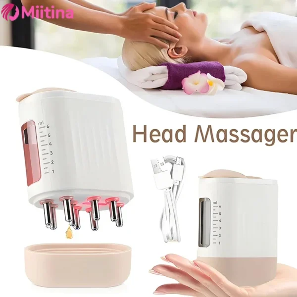 Red Light Microcurrent Head Scalp Massager Hair Growth Oil Serum Comb Waterproof Head Scratcher Regrowth Hair Treatment Therapy