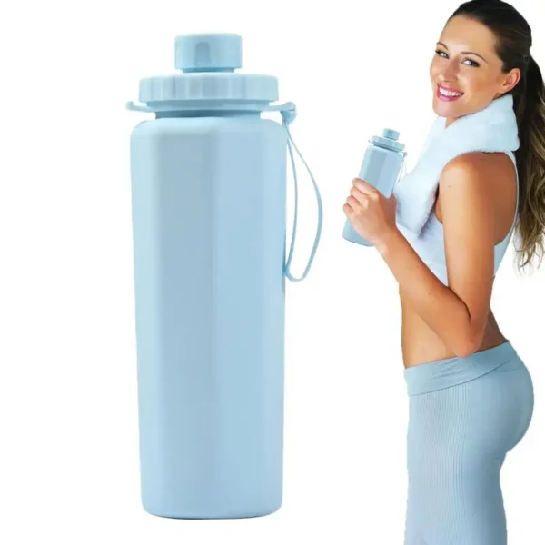 600ml Cycling Water Bottle Foldable Sports Water Bag 600ml Silicone Foldable Drinking Bottles For Cycling Hiking Climbing Riding