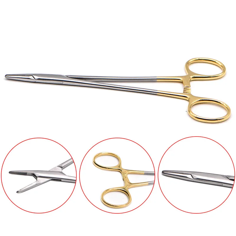 1pc dental needle holder plier tc head german reusable stainless steel gold plated handle orthodontic forcep surgical instrument 1pc dental needle holder plier tc head german reusable stainless steel gold plated handle orthodontic forcep surgical instrument
