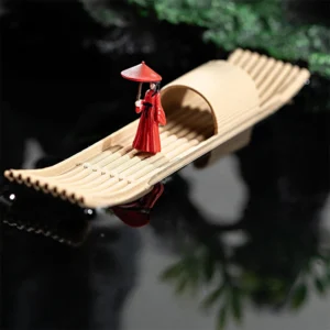 mini 3d floating boat bamboo raft fish tank bonsai art crafts micro landscape ornaments creative aquarium decor accessories