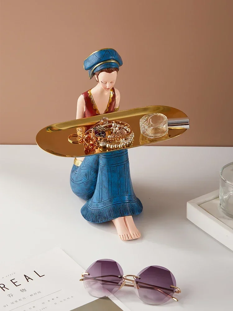 nordic home decor girl art figure storage tray ornament luxury living room kawaii desk accessories interior figurines decoration nordic home decor girl art figure storage tray ornament luxury living room kawaii desk accessories interior figurines decoration