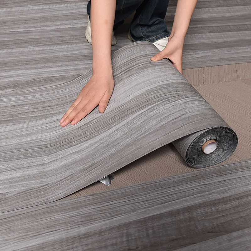 40CM Roll Material Wood Grain Self-adhesive Wall Sticker Floor Sticker Background Wall Decoration Bedroom Kitchen Waterproof