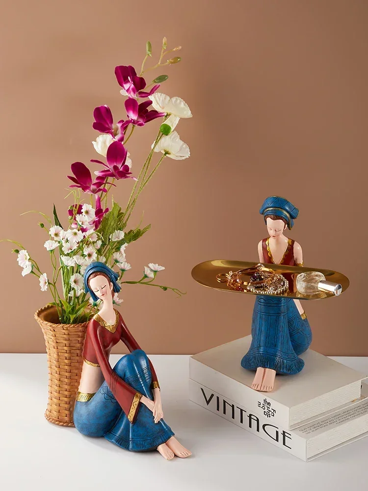 nordic home decor girl art figure storage tray ornament luxury living room kawaii desk accessories interior figurines decoration nordic home decor girl art figure storage tray ornament luxury living room kawaii desk accessories interior figurines decoration