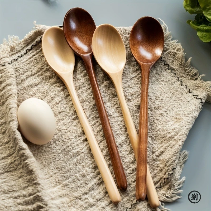 4pcs wooden spoon kitchen korean style natural wood soup tableware cooking honey coffee spoon mixing spoon 4pcs wooden spoon kitchen korean style natural wood soup tableware cooking honey coffee spoon mixing spoon